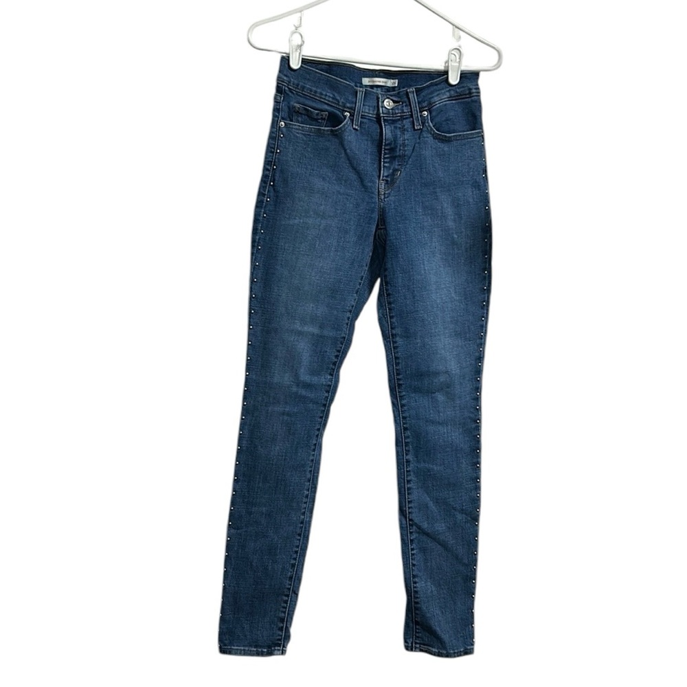 LEVIS 311 Womens Shaping Skinny Blue Jeans w/ Silver Stud Accents Sz 26 W26 L30
